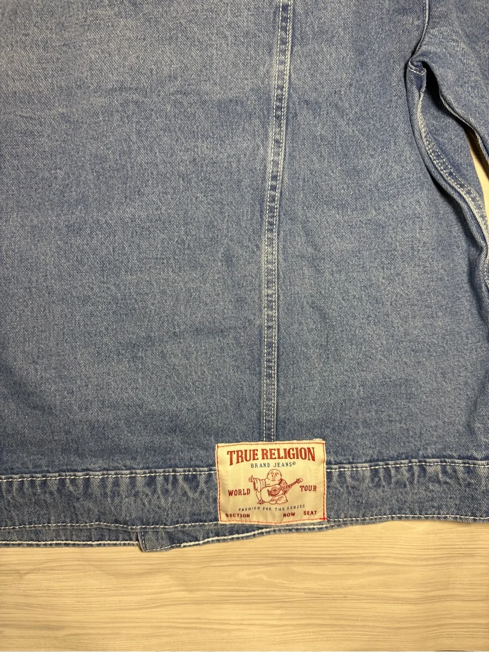 True Religion Men’s Blue Denim Trucker Jacket Embroidered NWT XL Y2K